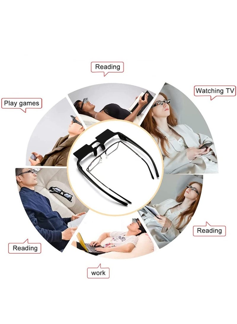 Laying Down Light Prism Glasses 90° Prism Glasses Bed Prism Spectacles Horizontal Mirror Lazy Readers Glasses Neck Relaxer for Lying Down Reading Watching TV Phone Glasses - Image 3